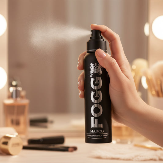 Black Fogg Marco fragrance body spray bottle