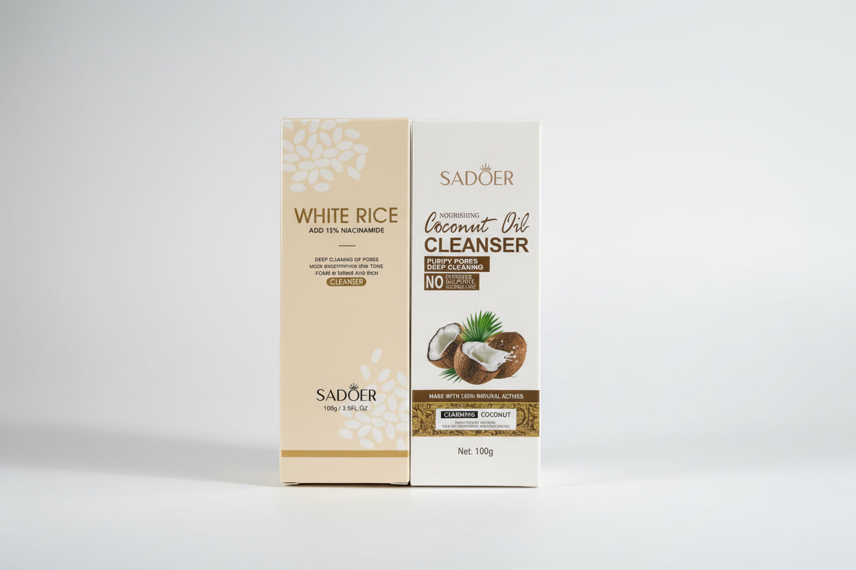 White Rice' and 'Coconut Oil Cleanser' by Sadoer