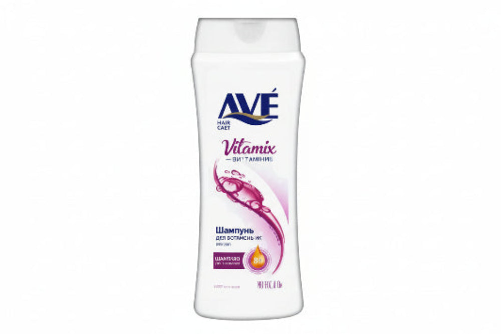 Ave hair care shampoo bottle with Vitamix and Pro Vitamin B5