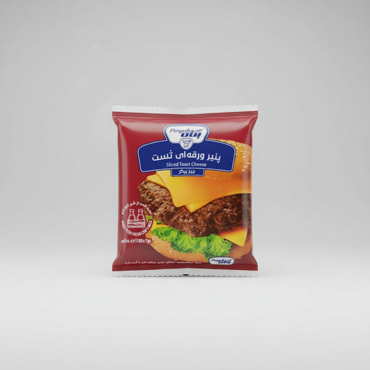 Package of sliced toast cheese with branding
