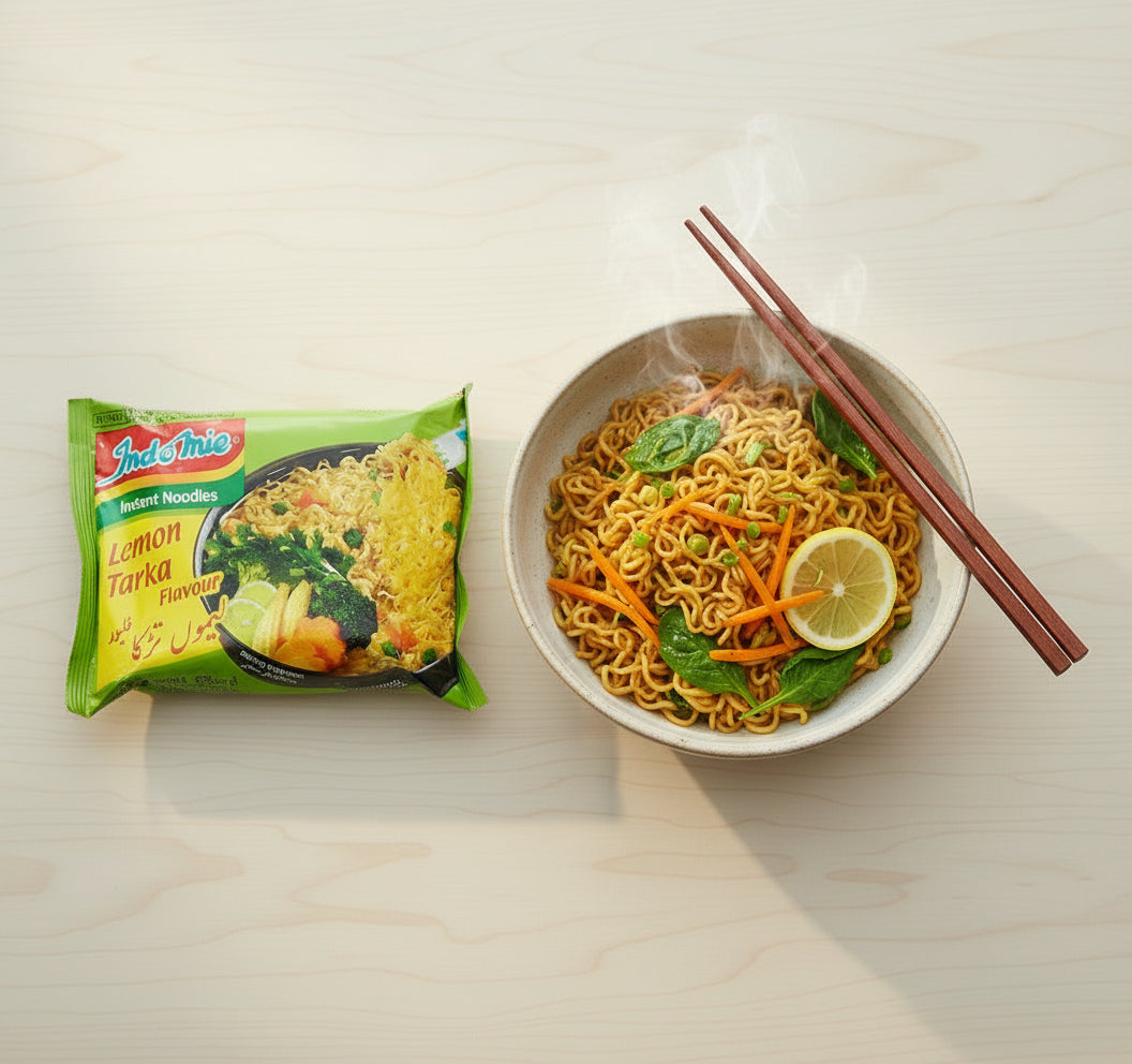 Indomie Lemon Tarka flavour instant noodles packaging 