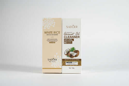 White Rice' and 'Coconut Oil Cleanser' by Sadoer 