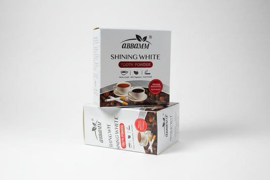 Two boxes of Abbamm Shining White tooth powder 