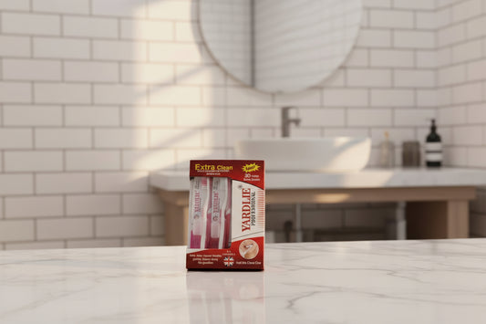 Yardlie toothbrush packaging with various designs and colors.