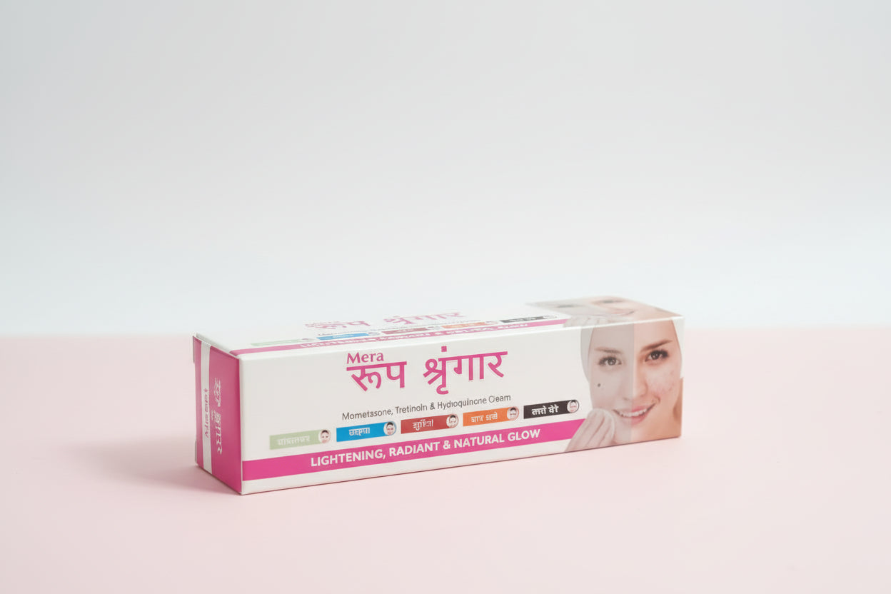 Box of Mera Sup Shringar on a pink background