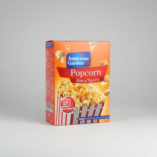 American Garden Hot n' Spicy popcorn box